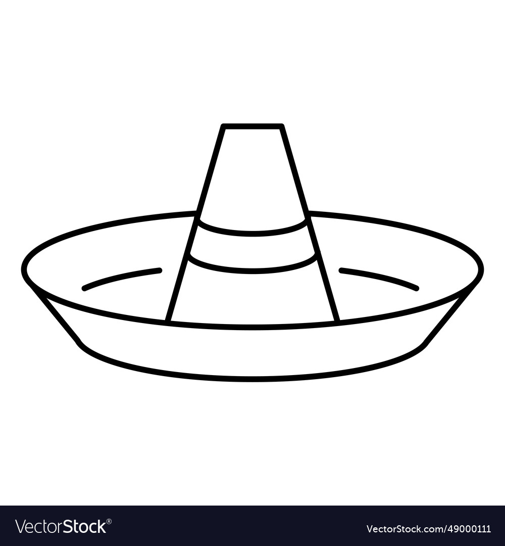 Simple geometric stroke sombrero hat Royalty Free Vector