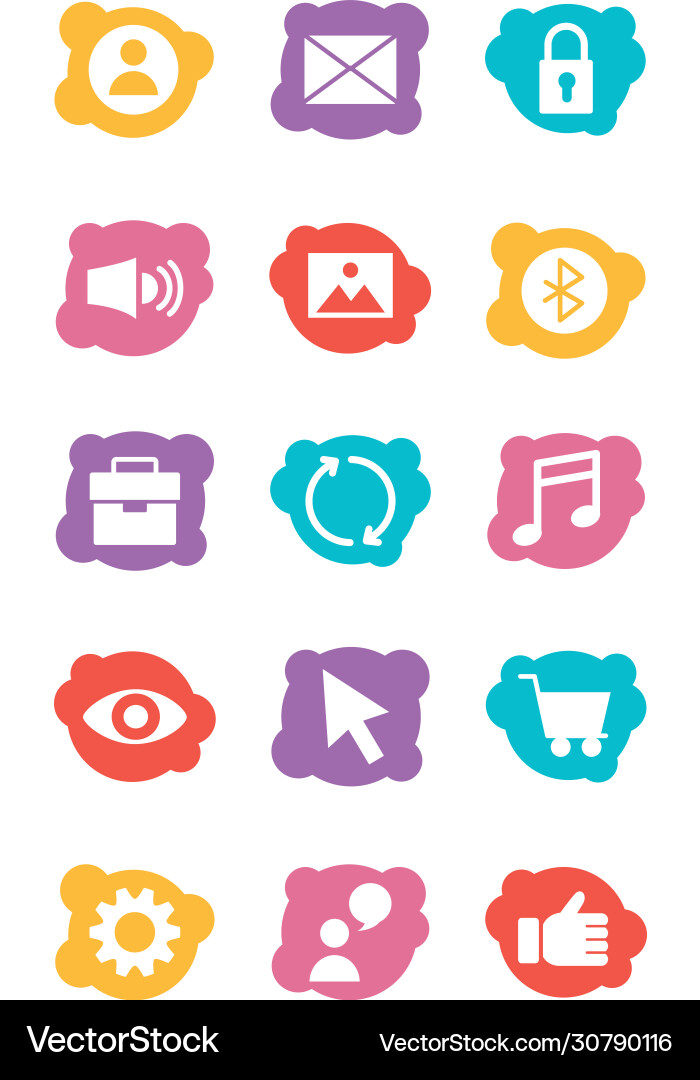 Bundle user interface set icons Royalty Free Vector Image