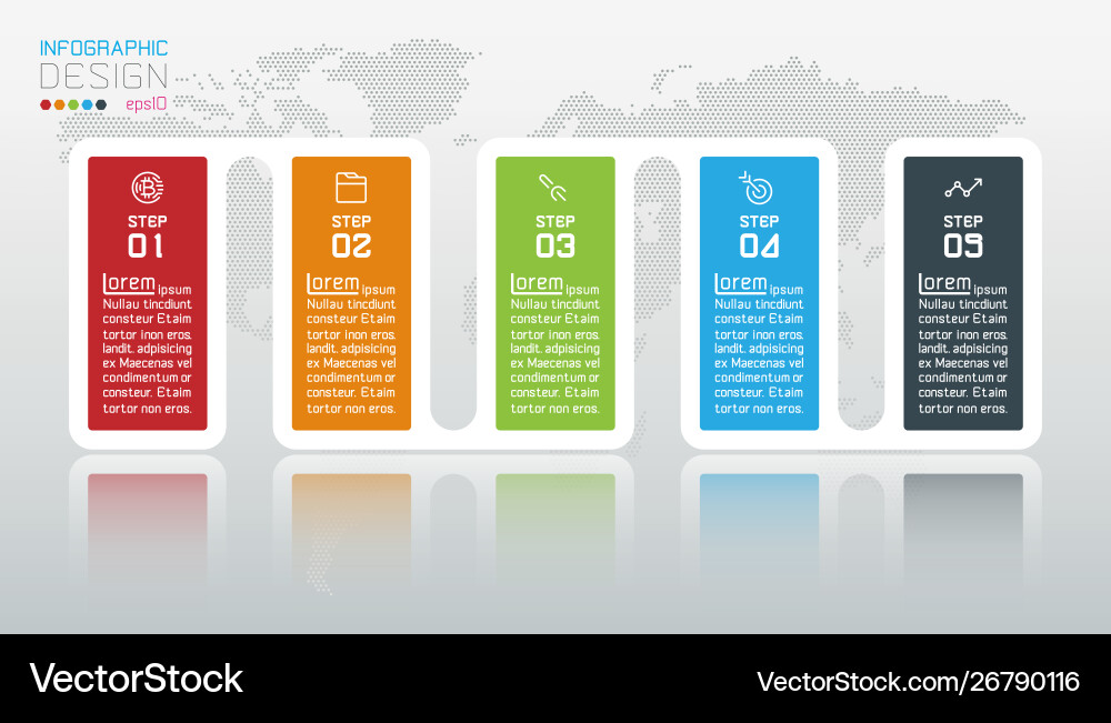 Business infographic with 5 steps Royalty Free Vector Image