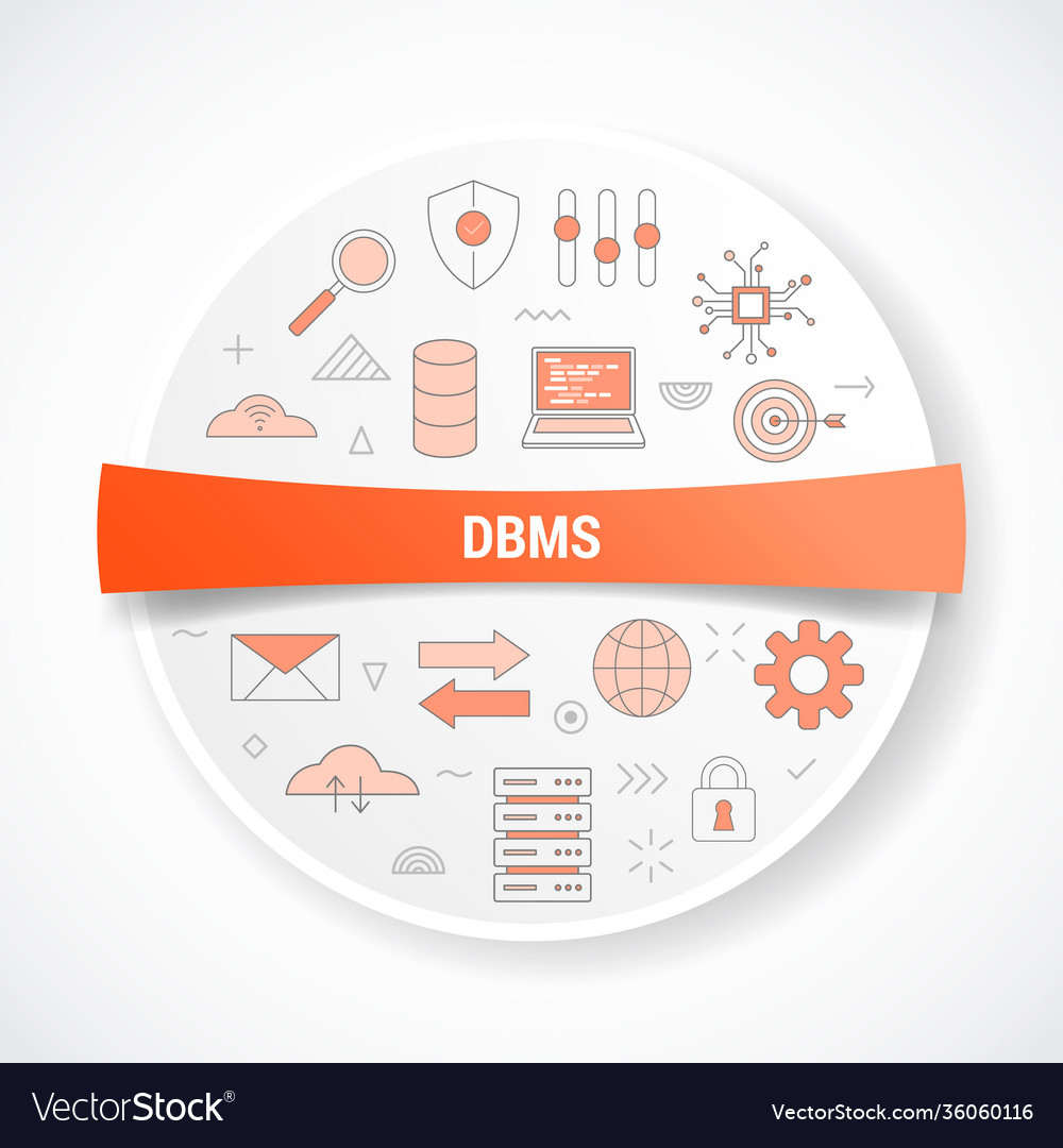 Dbms database management system concept with icon