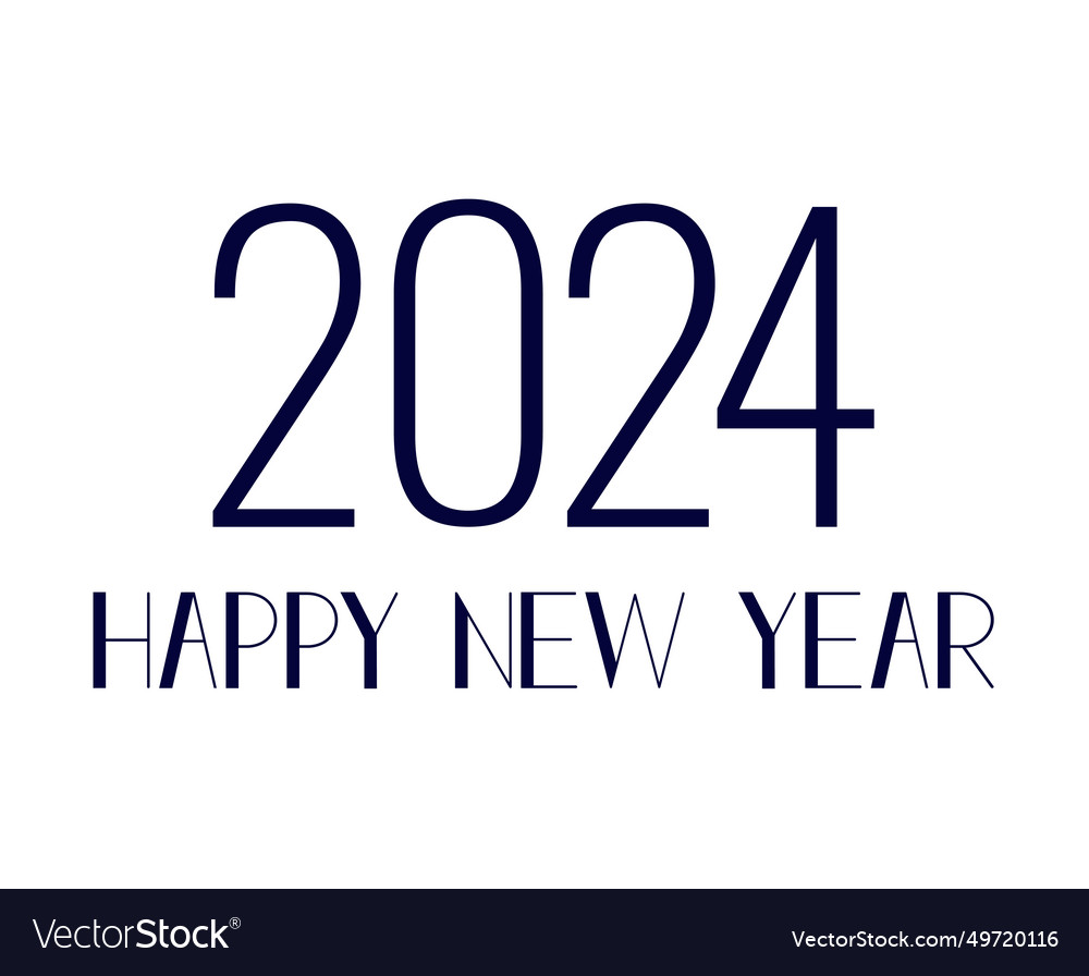 Happy new year 2024 abstract blue graphic design Vector Image