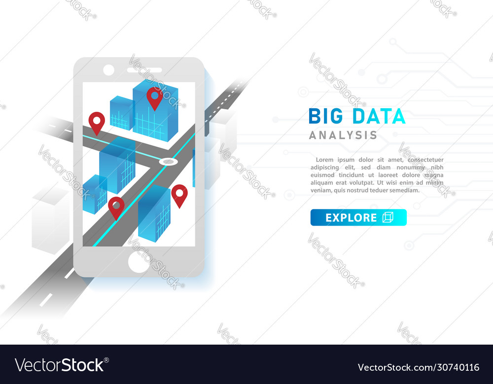 Infographic big data analysis technology concept vector image Infographic big data analysis technology concept