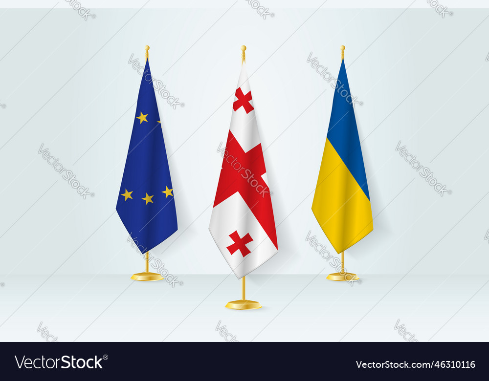 Meeting concept between georgia european union Vector Image