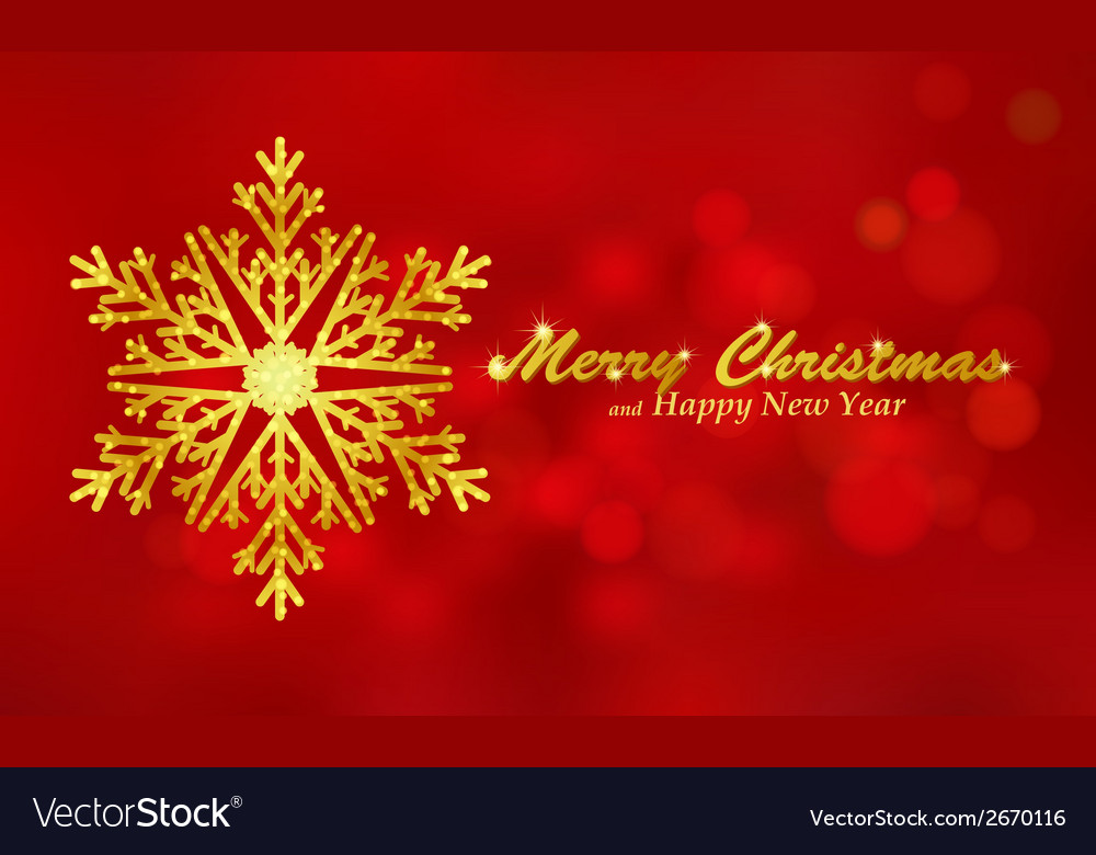 Merry Christmas red background with snowflake Vector Image