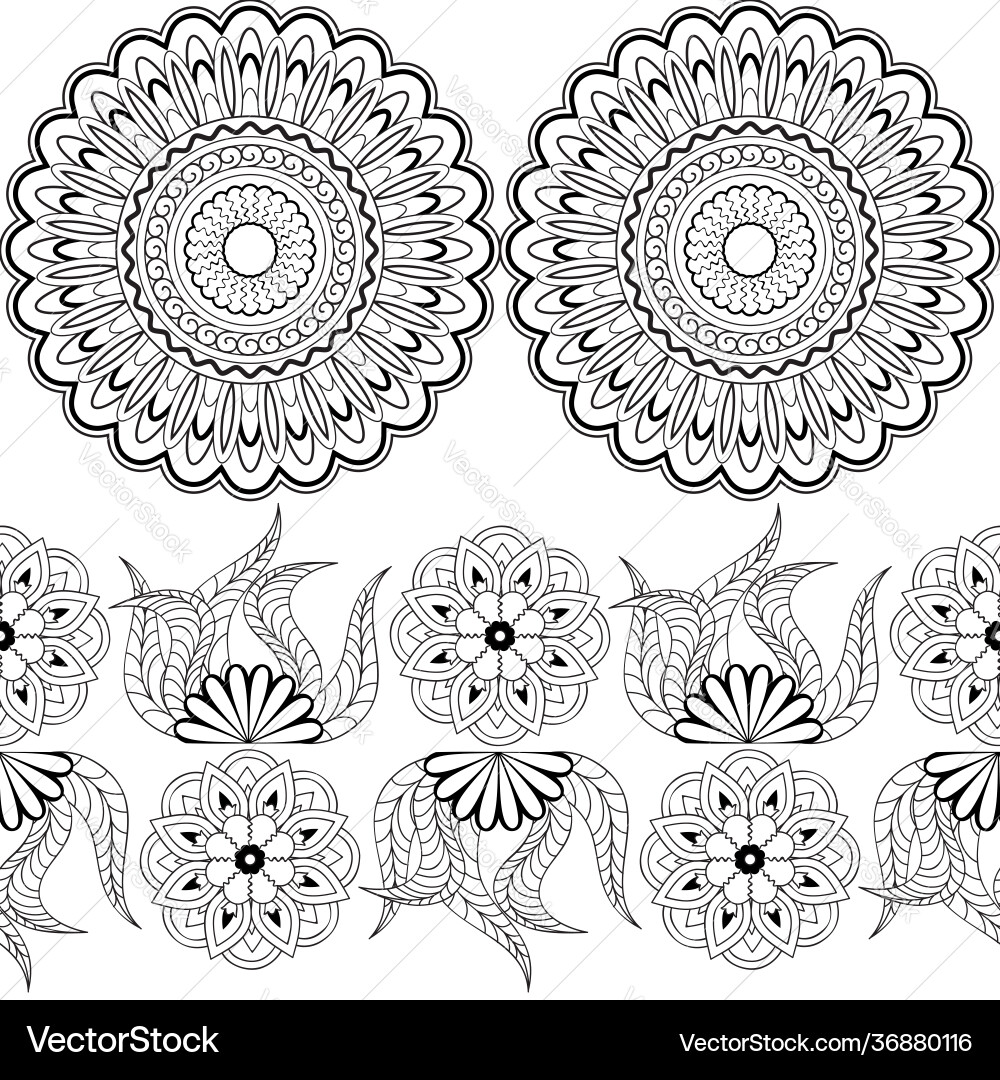Seamless pattern with mandalas Royalty Free Vector Image