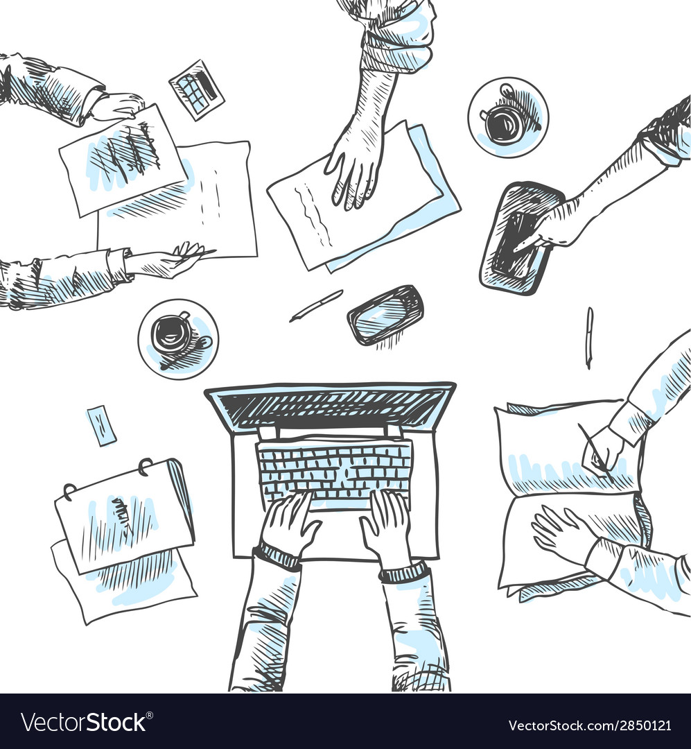 Business Meeting Sketch Royalty Free Vector Image Business Meeting Sketch Royalty Free Vector Image