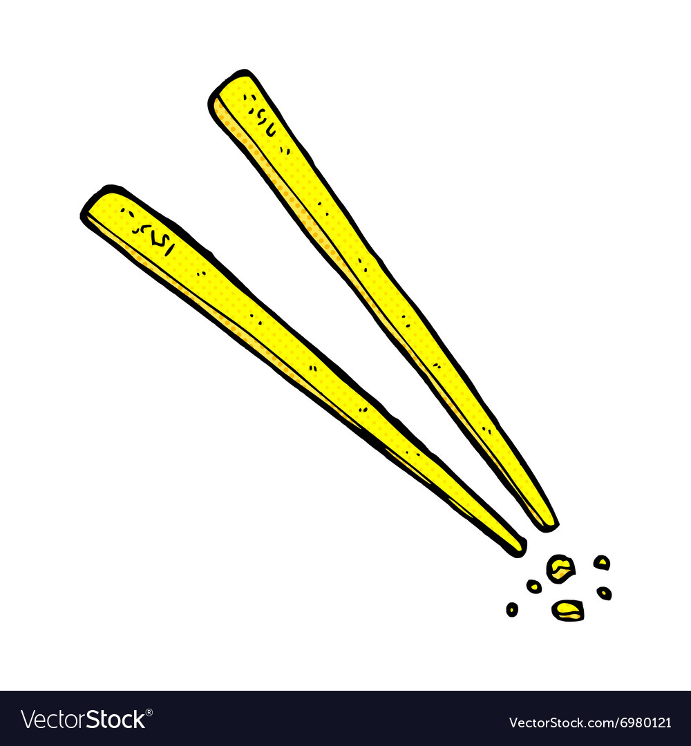 Comic cartoon chopsticks Royalty Free Vector Image