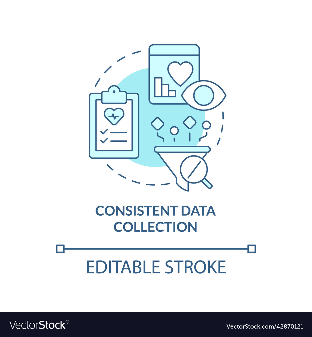Consistent data collection turquoise concept icon Vector Image