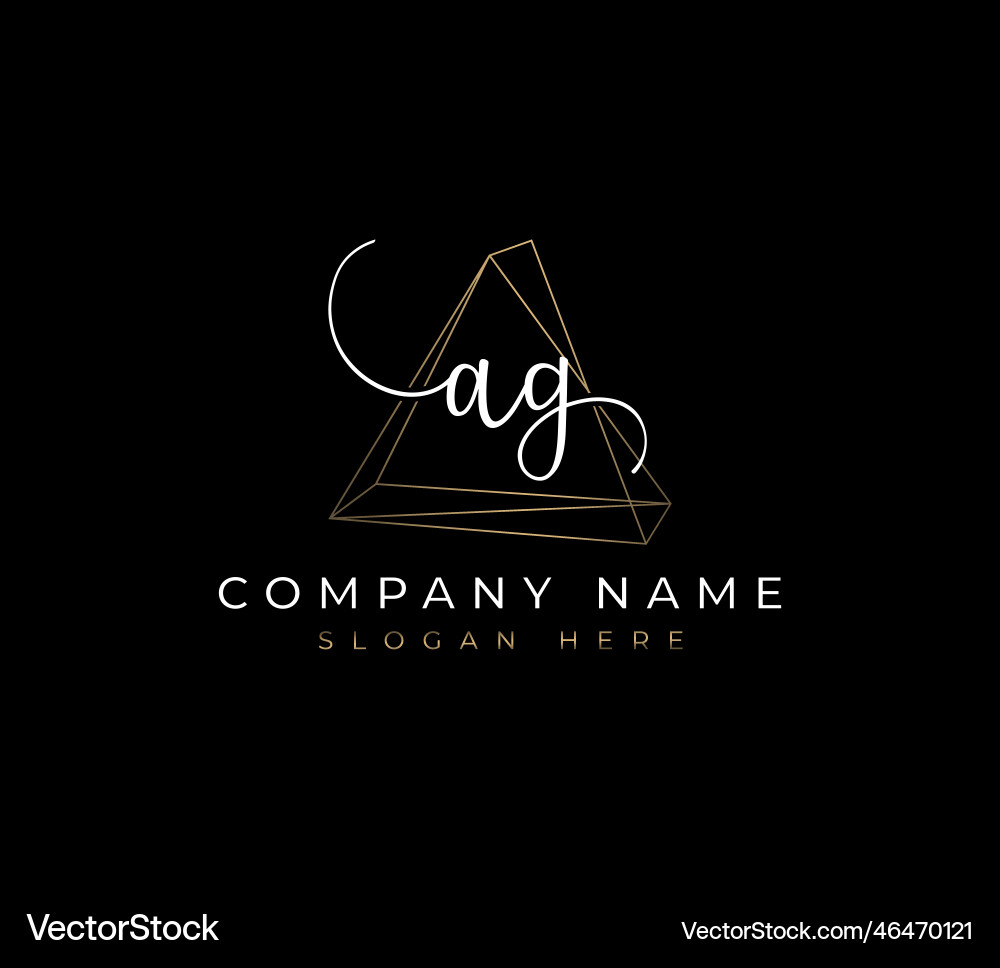 Flat handwriting abstract initial letter ag Vector Image