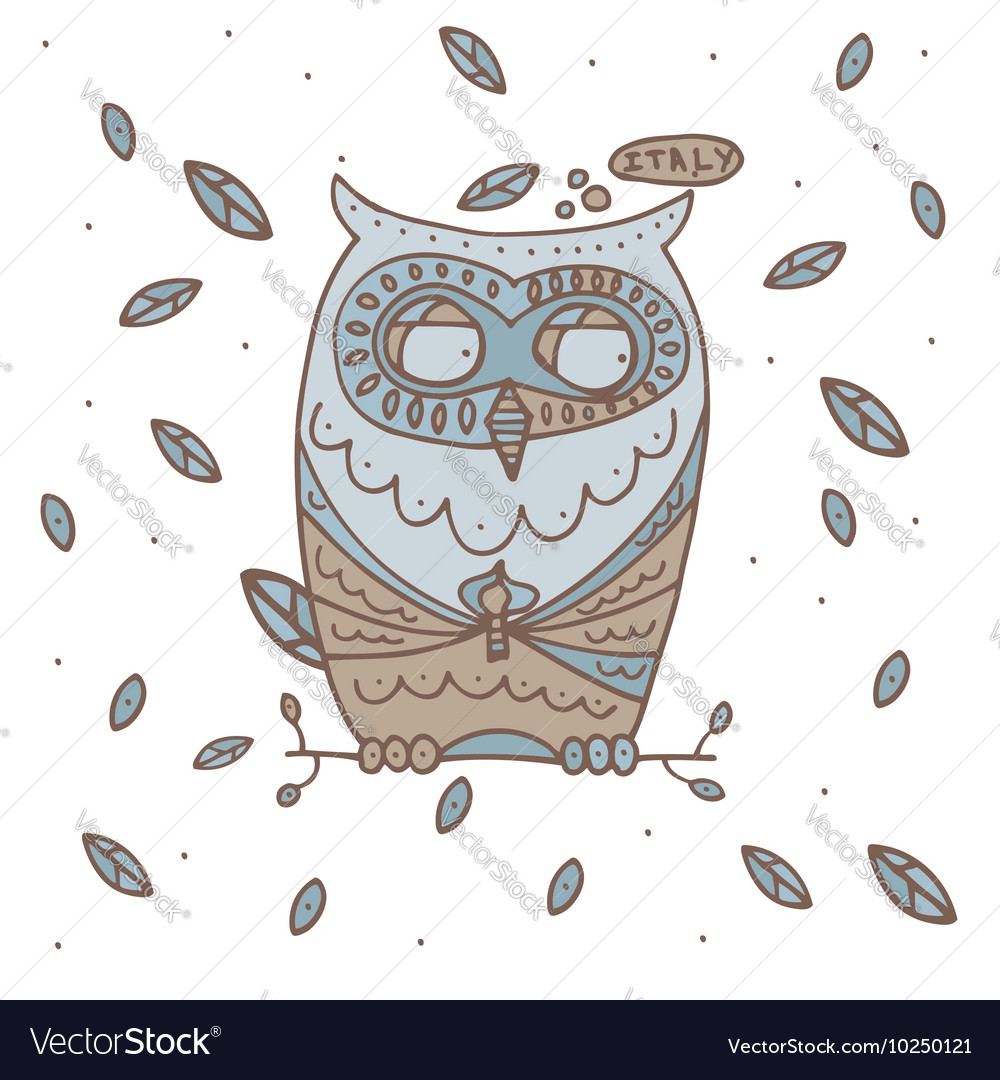 Hand drawn Owl Royalty Free Vector Image - VectorStock