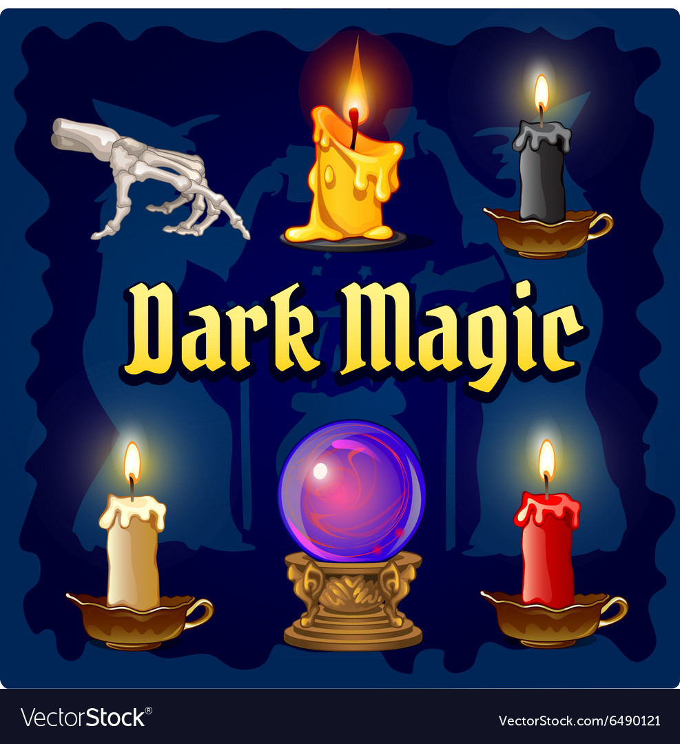 Magic objects on a dark blue background