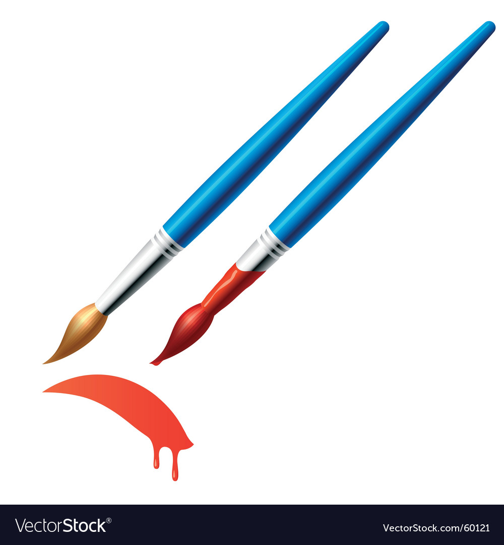 canvas and paintbrush vector