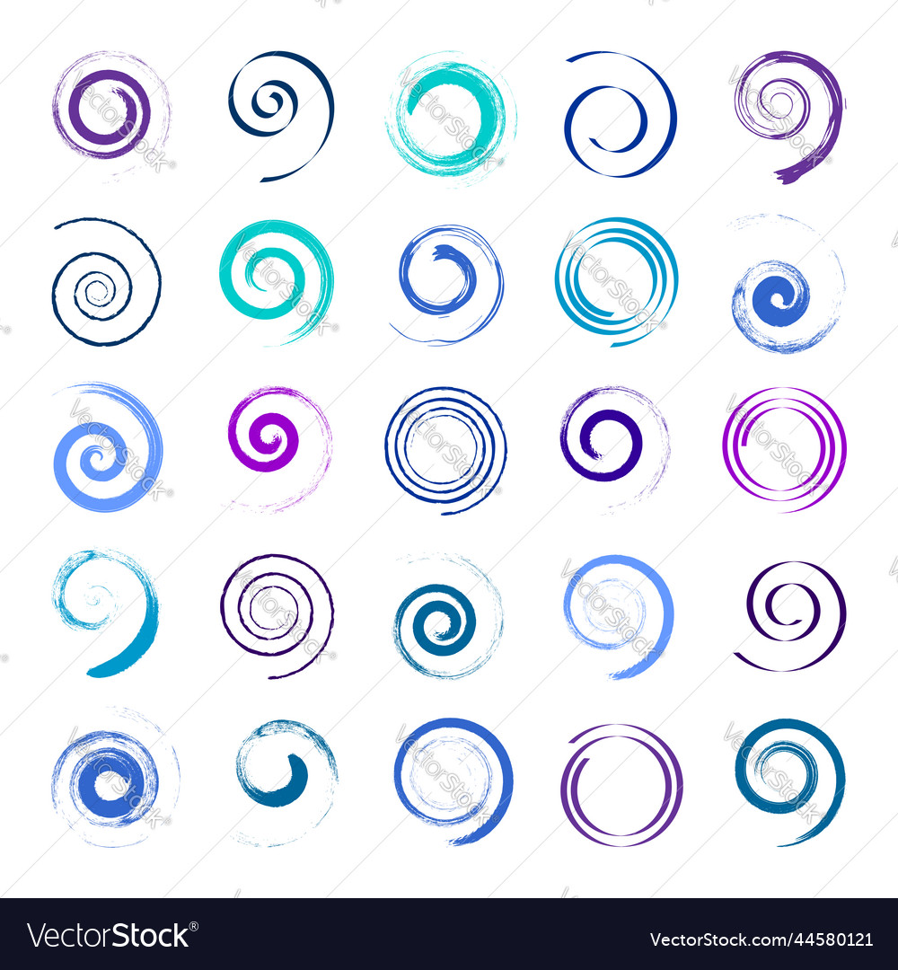 Spiral design elements Royalty Free Vector Image