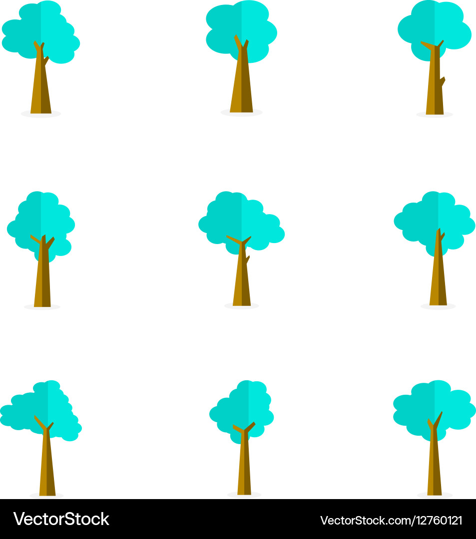 Tree set various stock Royalty Free Vector Image