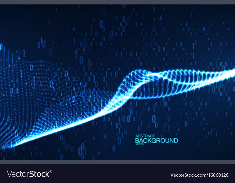 Abstract virtual digital wave of binary code Vector Image