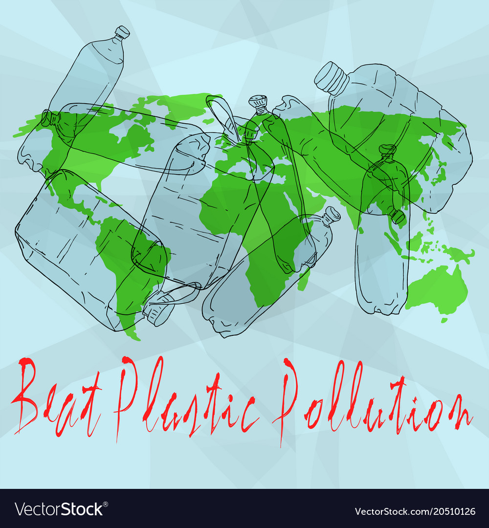 beat-plastic-pollution-world-environment-day-vector-image