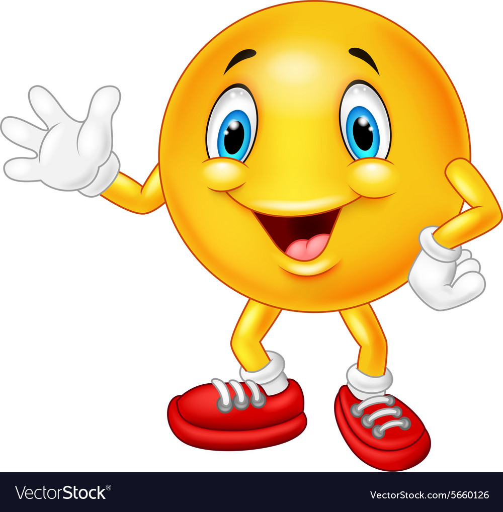 Cartoon Emoticon Waving Hand Royalty Free Vector Image