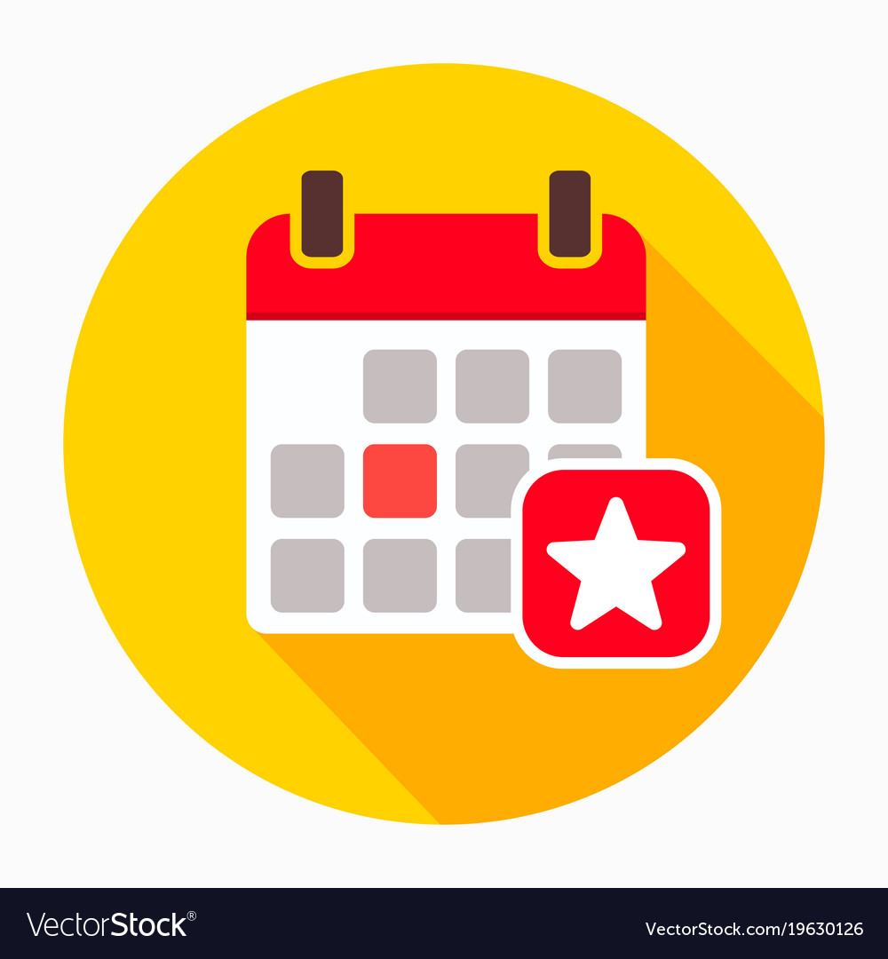 favorite day calendar with star icon royalty free vector