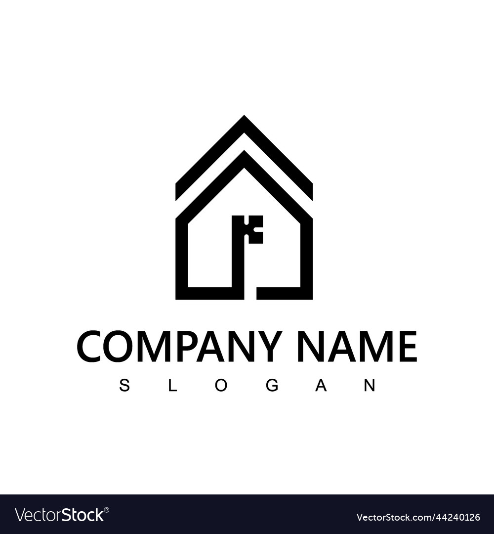 Key logo real estate and secure concept with Vector Image