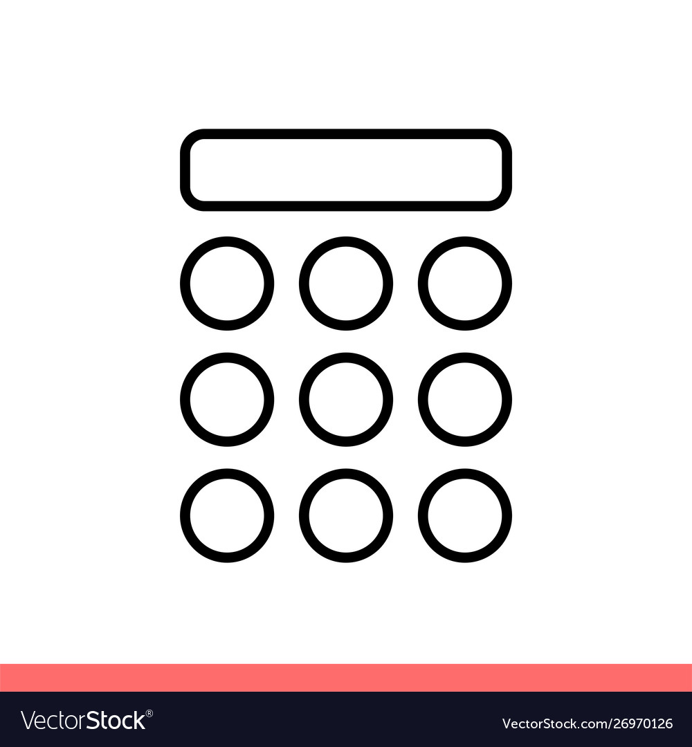 Keypad icon for web or mobile app Royalty Free Vector Image