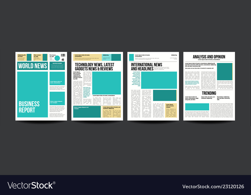 newspaper realistic pages template news royalty free vector newspaper pages template