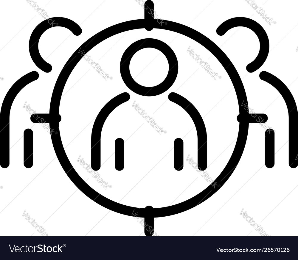 Target audience icon outline style Royalty Free Vector Image