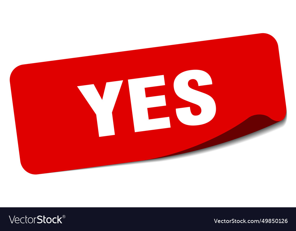 Yes sticker yes label Royalty Free Vector Image