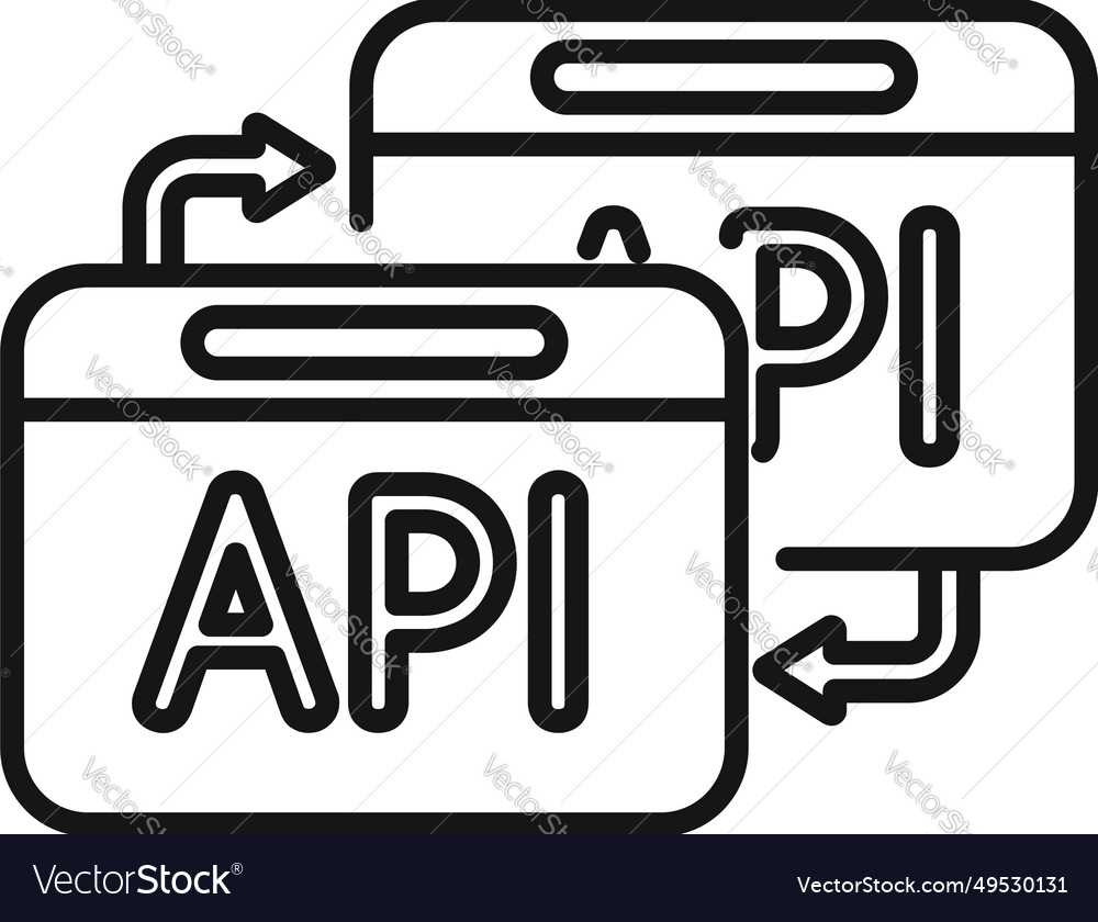 Api change secure icon outline gear Royalty Free Vector