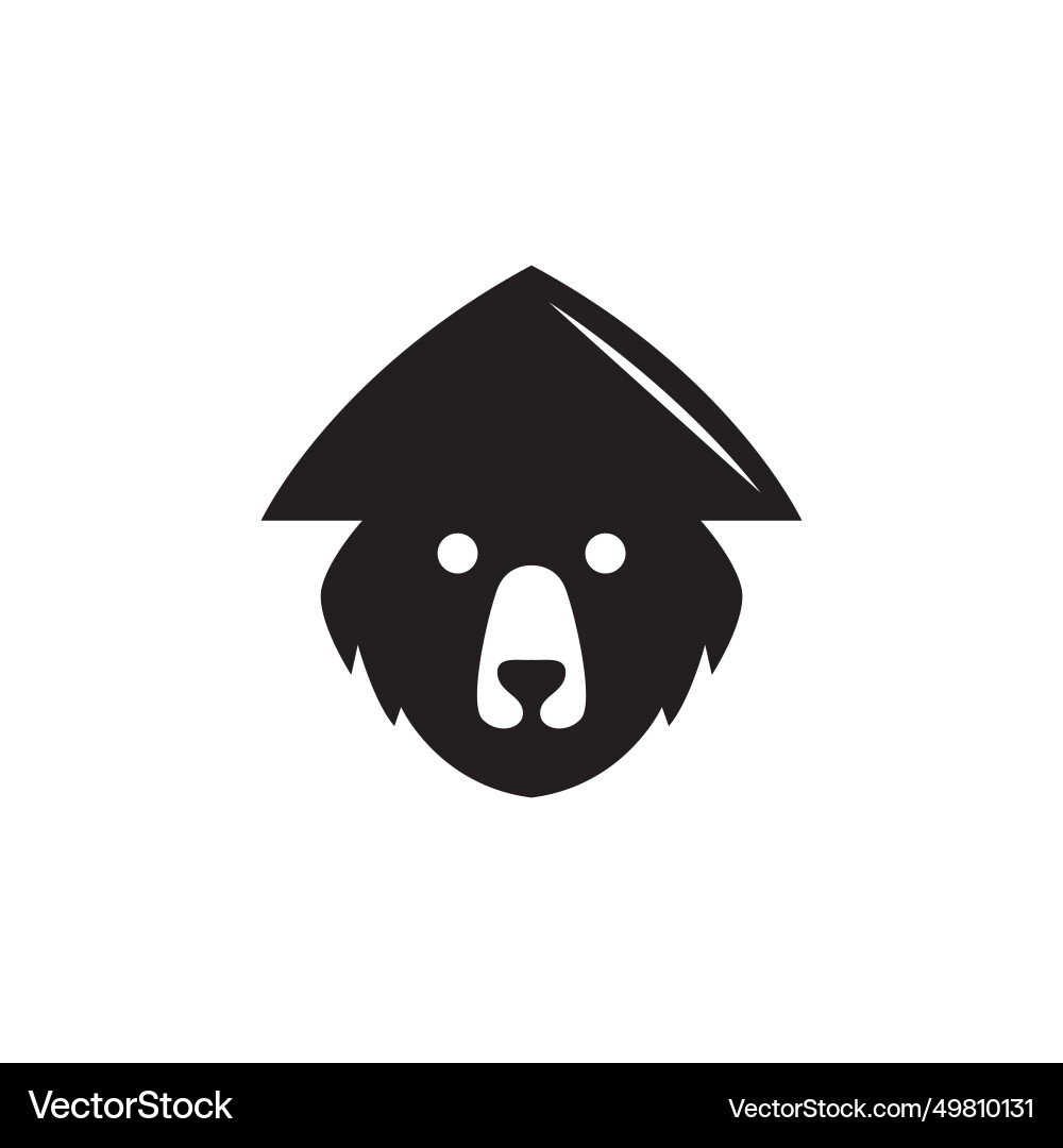 Bear cute logo design Royalty Free Vector Image