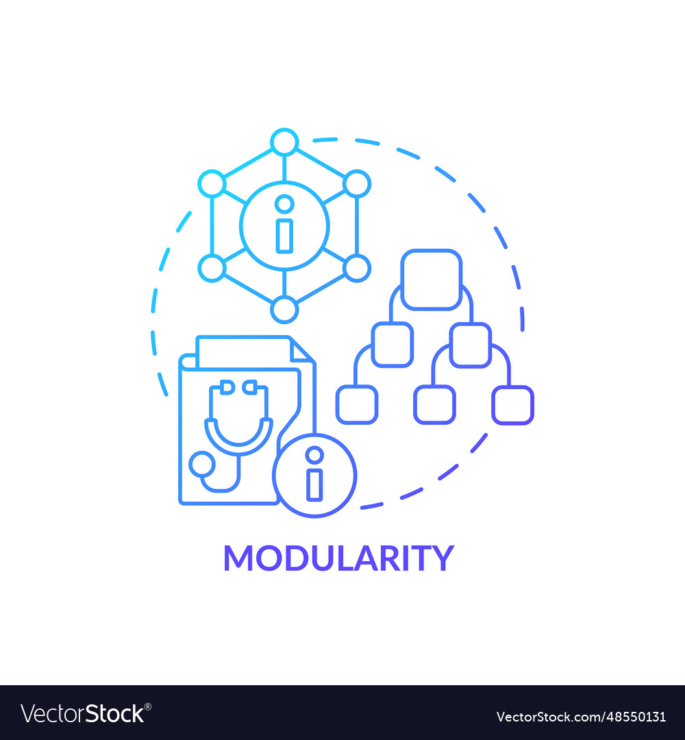 Blue linear gradient icon modularity concept