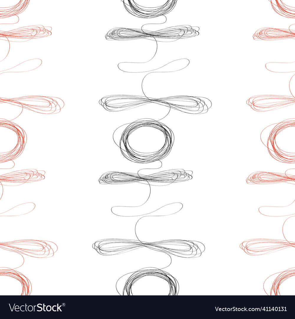 Curls hand drawn seamless pattern irregular Vector Image