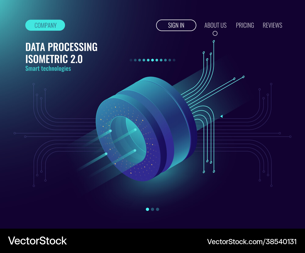 Data analysis processing big computing Royalty Free Vector