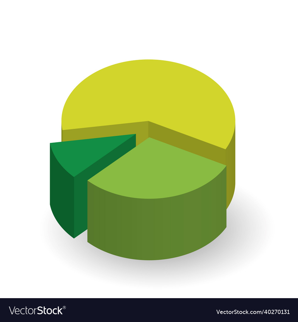 Green pie chart design element Royalty Free Vector Image