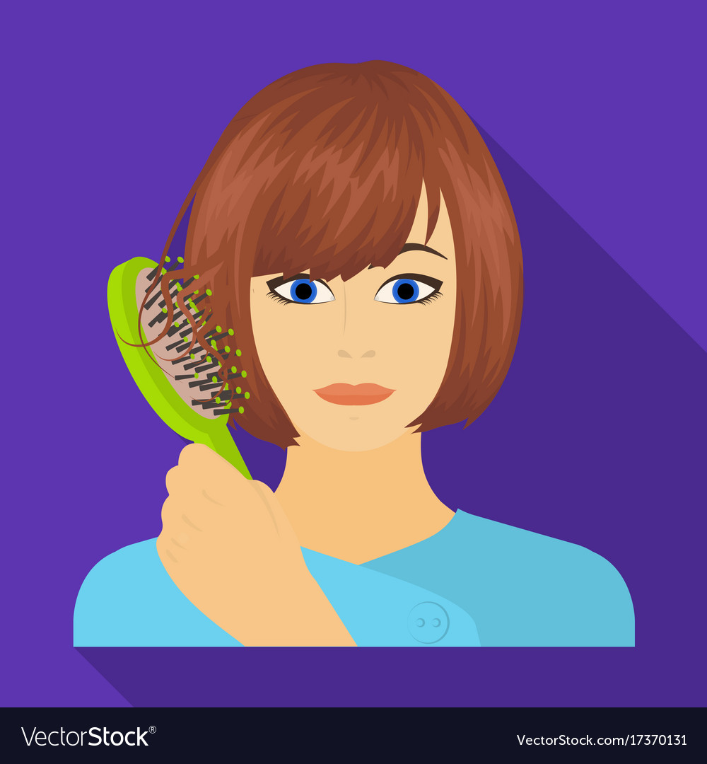 Hair single icon in flat stylehair Royalty Free Vector Image