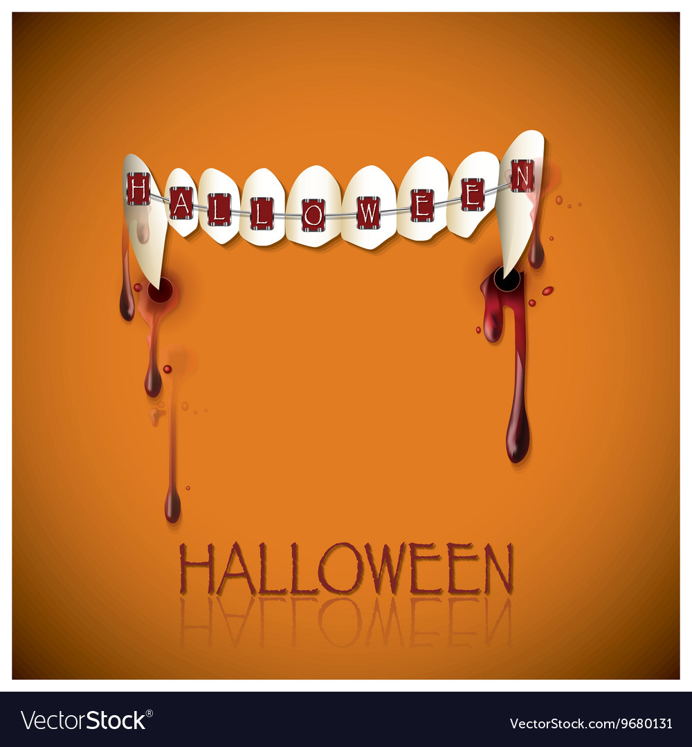 Halloween bite and blood background Royalty Free Vector