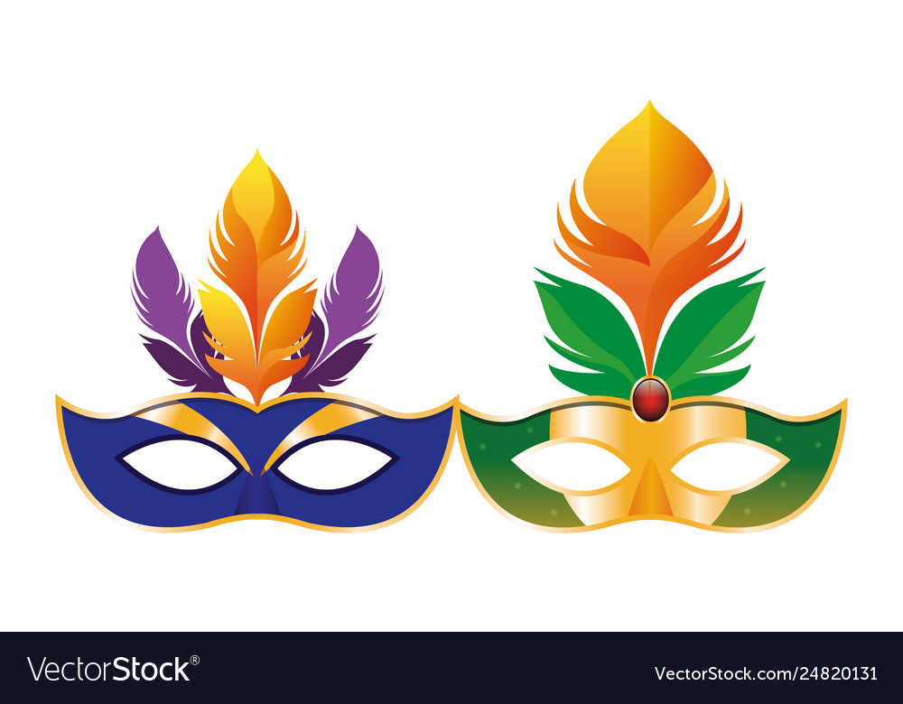 Mask with feathers Royalty Free Vector Image - VectorStock