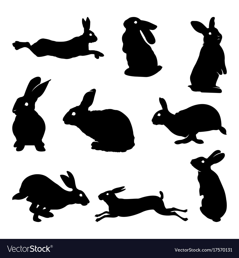 Download Rabbit silhouette Royalty Free Vector Image - VectorStock