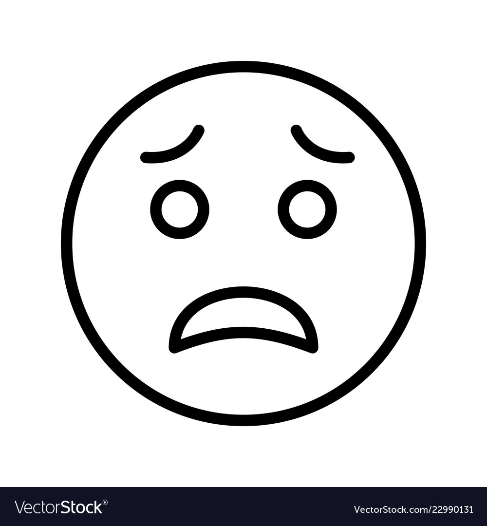 scared face emoticon icon, Stock vector