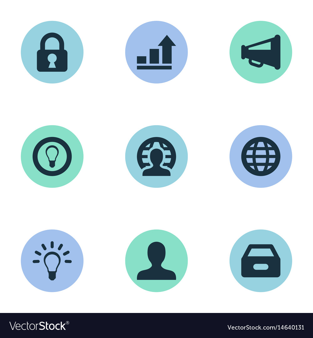 Set of simple business icons Royalty Free Vector Image