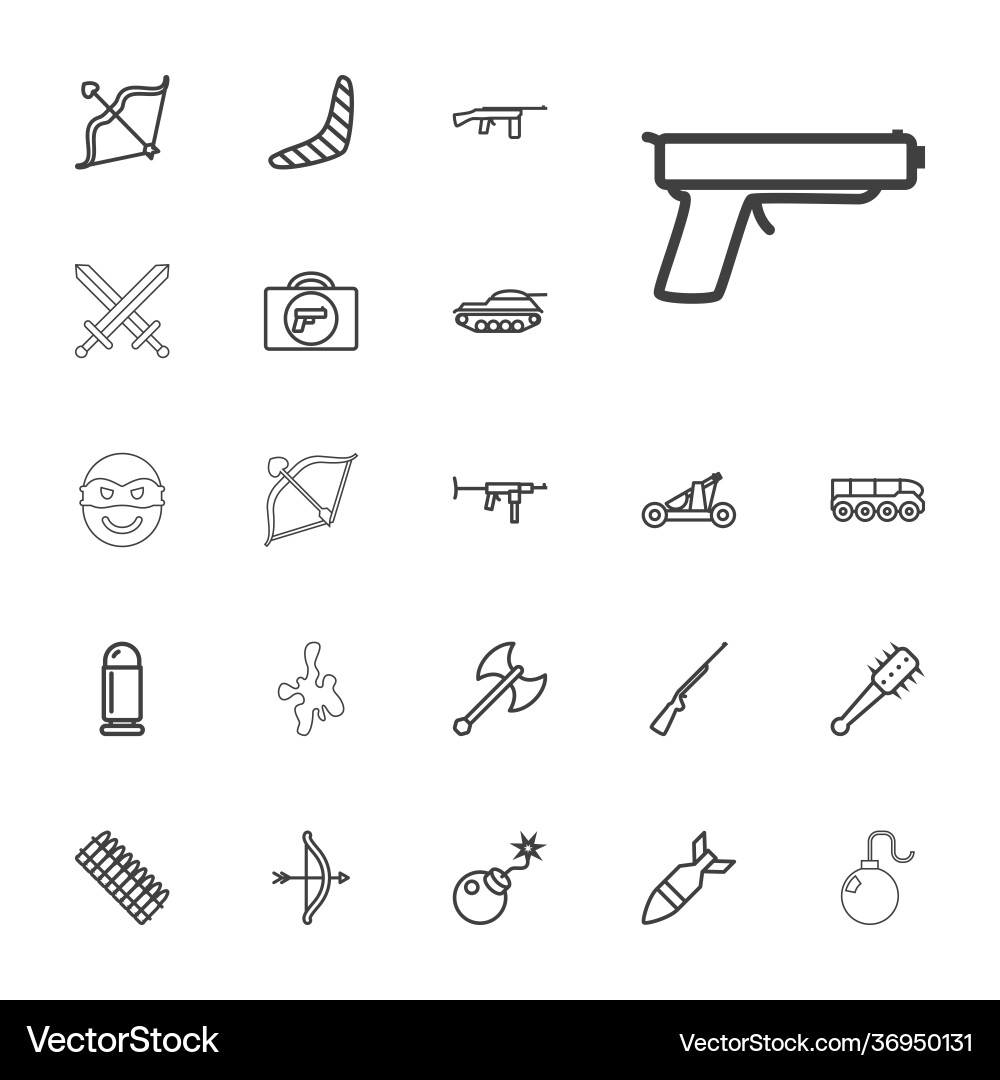 Weapon icons Royalty Free Vector Image - VectorStock