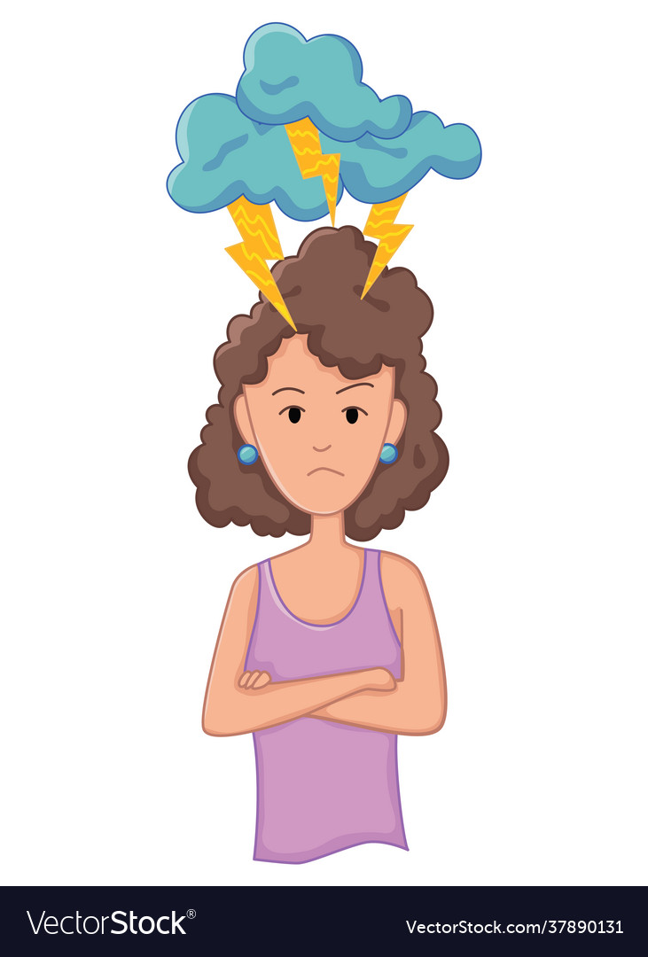 Women With Stress Symptom Anger Emotional Vector Image 4707