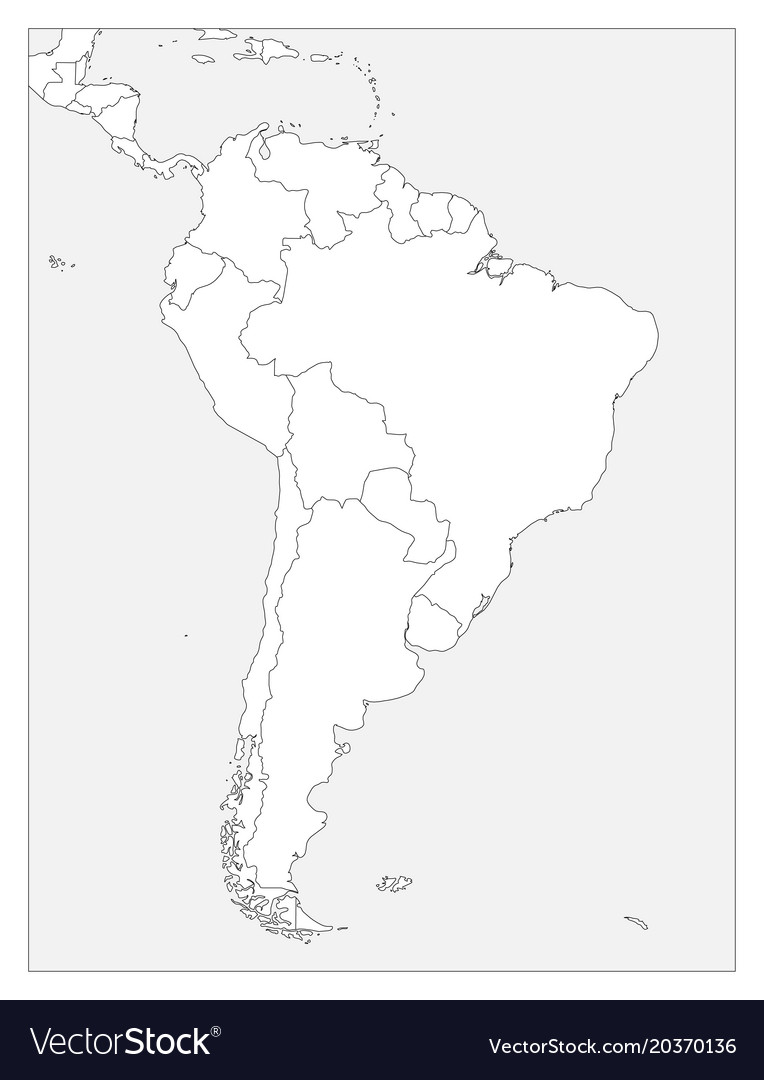 Blank Printable Map South America