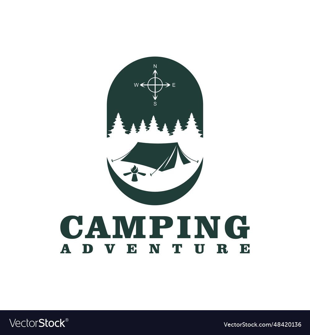 Camping logo design template adventure Royalty Free Vector