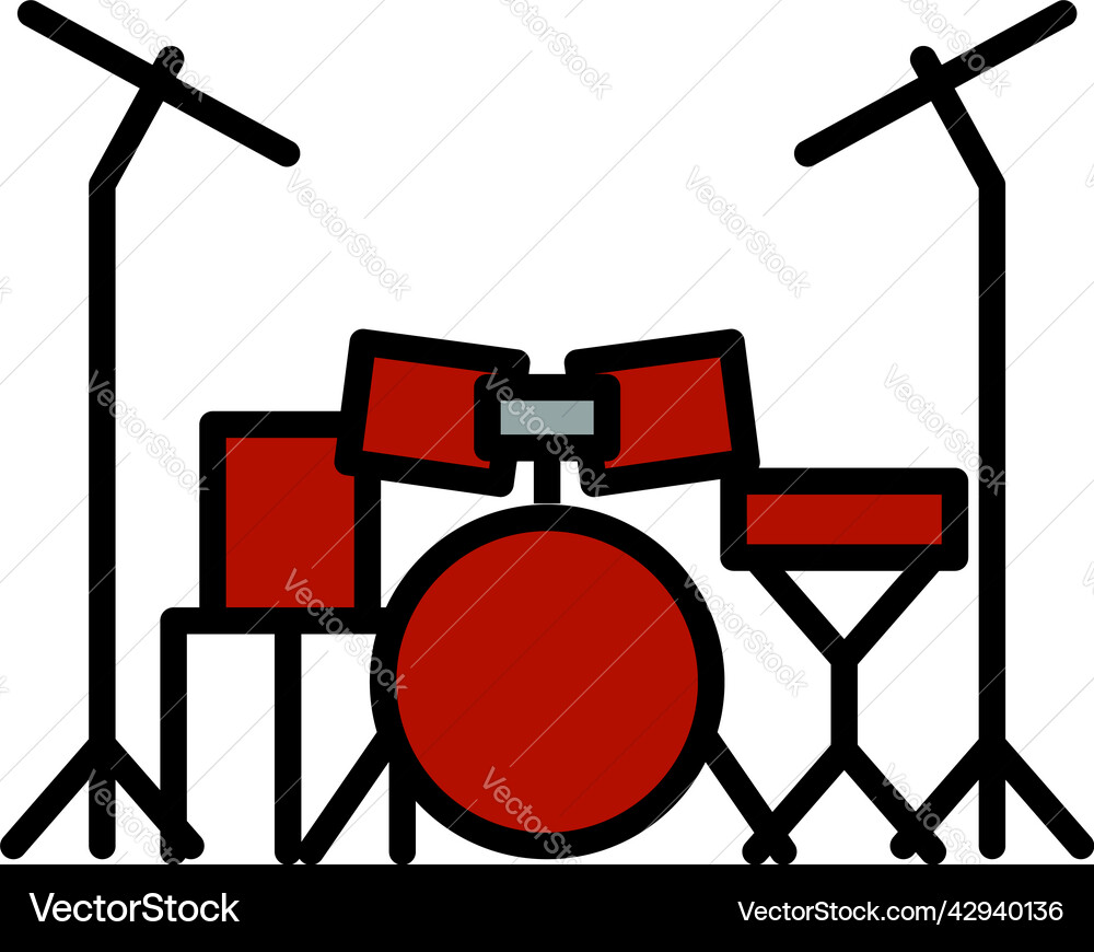 Drum set icon Royalty Free Vector Image - VectorStock