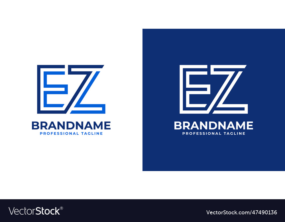 Letter ez line monogram logo suitable for any Vector Image