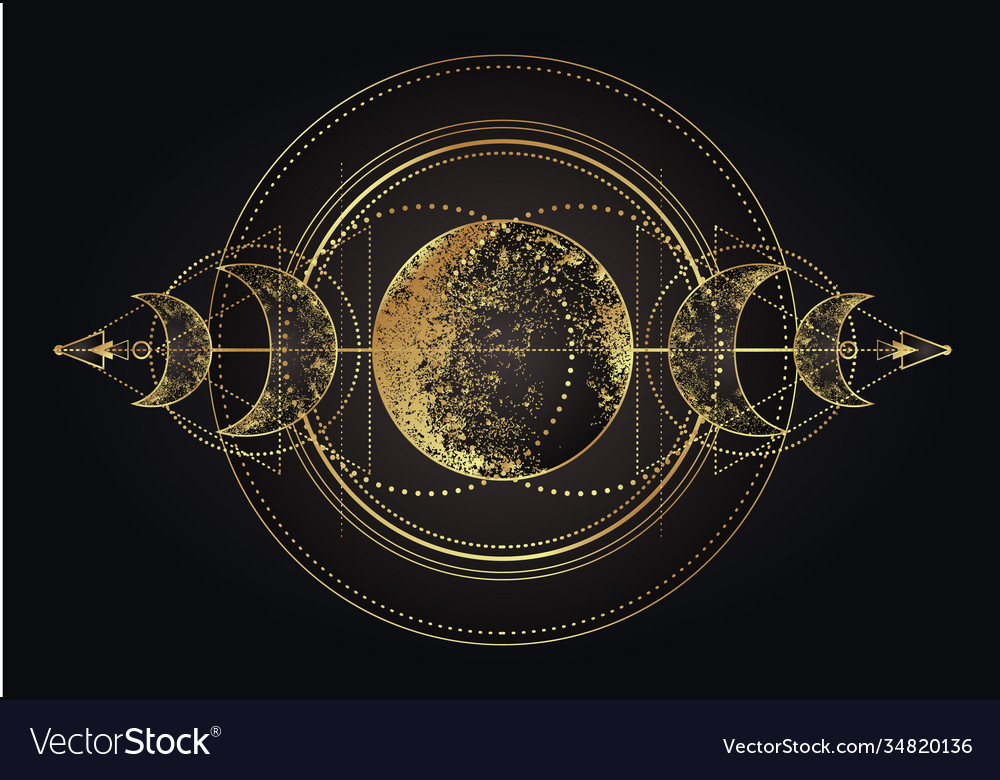 Moon magic triple pagan wicca goddess Royalty Free Vector