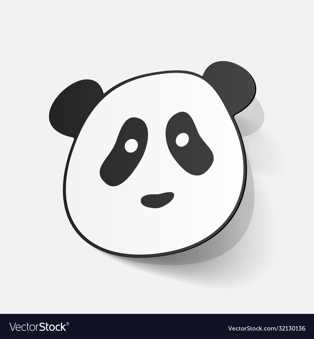 Paper sticker panda bear