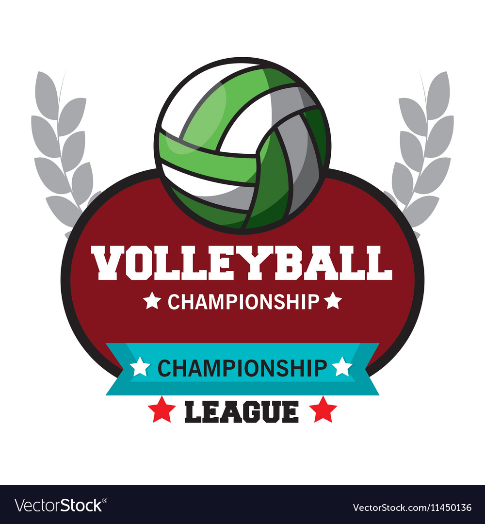 Volleyball sport ball emblem Royalty Free Vector Image