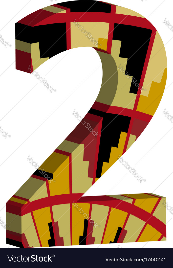 3d font number 2 Royalty Free Vector Image - VectorStock