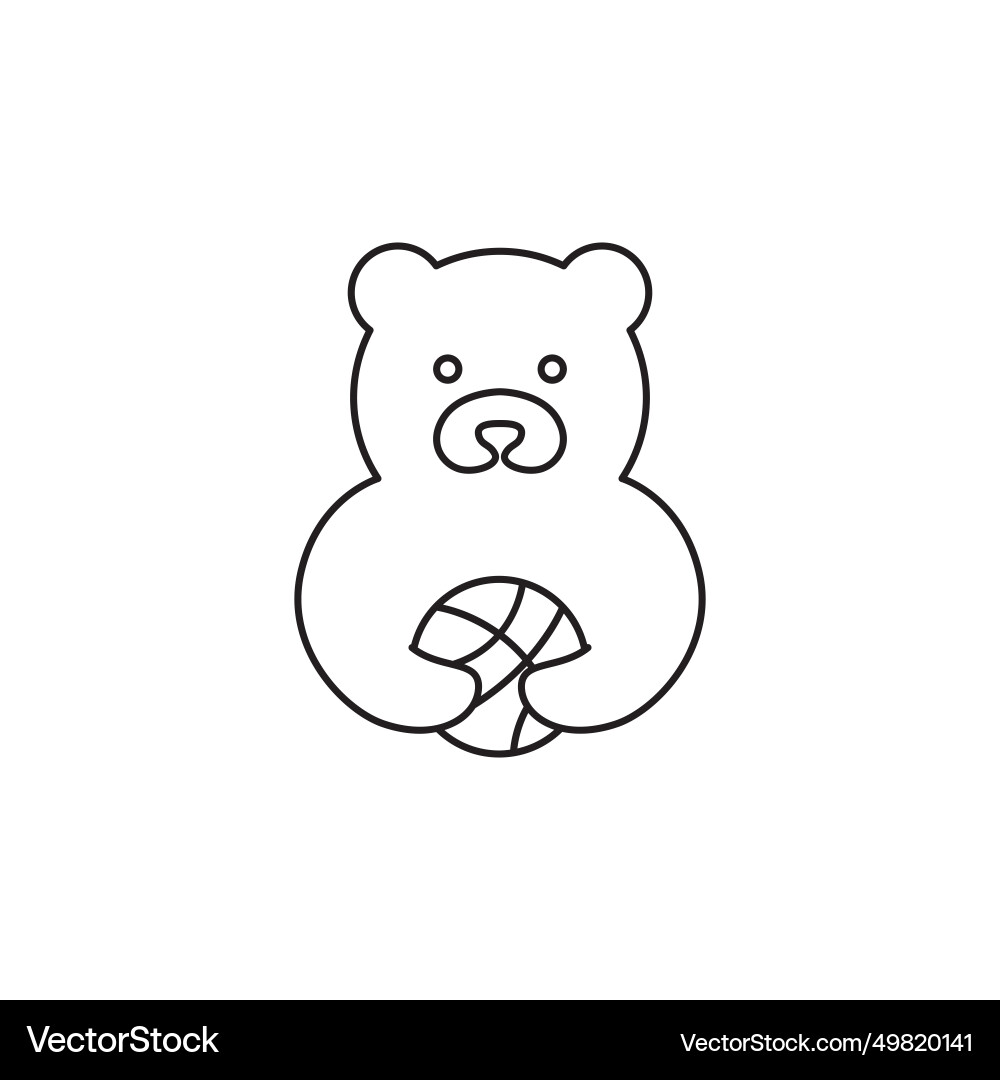 Bear cute flat icon logo design Royalty Free Vector Image